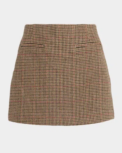 Sans Faff Cosette Houndstooth Skort In Brown