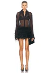 Sans Faff Costes Silk Feather Dress In Black