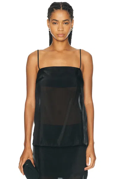 Sans Faff Cove Silk Top In Black