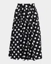 Sans Faff Eden Polka Dot Poplin Skirt In Black