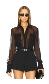 Sans Faff Flore Silk Shirt In 黑色