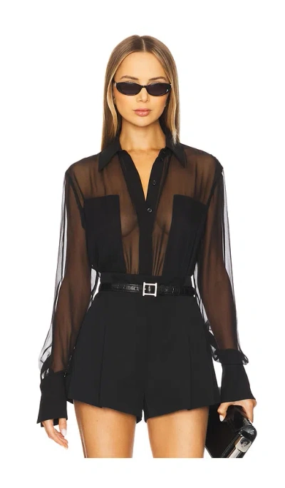 Sans Faff Flore Silk Shirt In 黑色