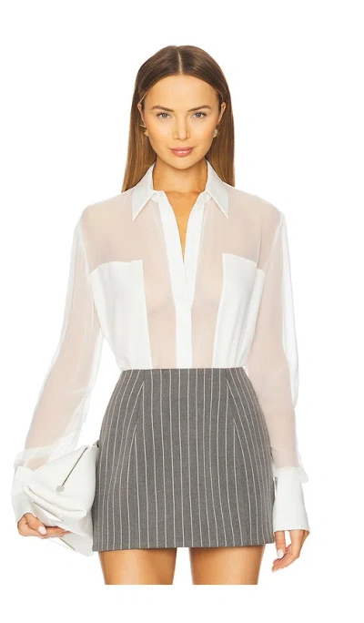 Sans Faff Flore Silk Shirt In 白色