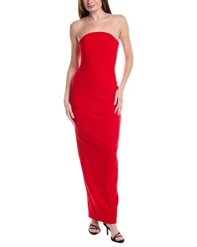 Sans Faff Half Moon Evening Dress In Red