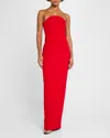 Sans Faff Half Moon Evening Dress In Red