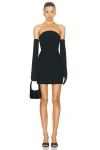 Sans Faff Half Moon Mini Dress With Gloves In Black