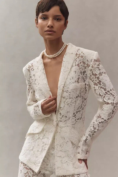 Sans Faff Kensington Lace Blazer Jacket In White