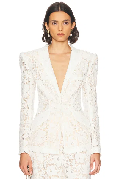 Sans Faff Kensington Lace Blazer Jacket In White