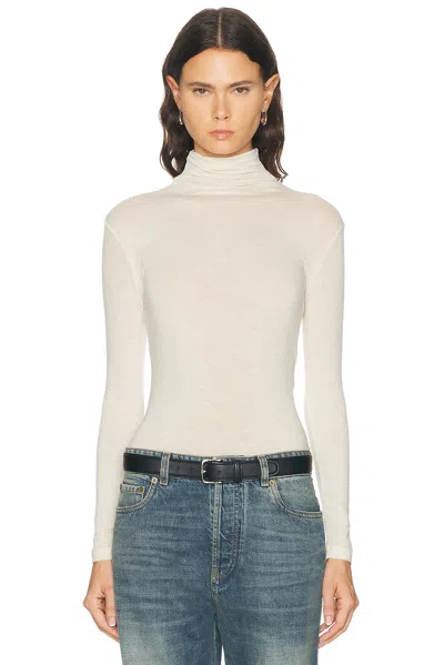 Sans Faff Lightweight Cashmere Turtleneck Top In White
