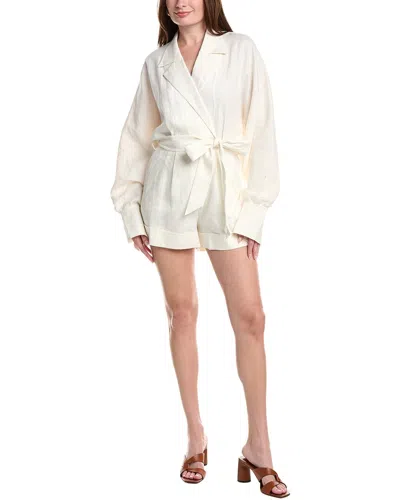 Sans Faff Linen Romper In White