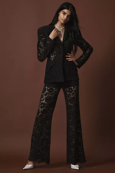 Sans Faff London Lace Flared Pants In Black