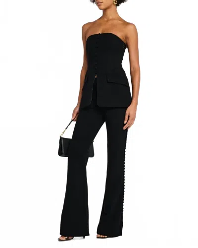 Sans Faff Marais Button Trousers In Black/heather Grey