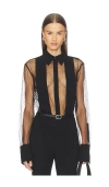 Sans Faff Meghan Panelled Polka Silk Blouse In Multi