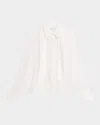 Sans Faff Meghan Panelled Silk Blouse In White