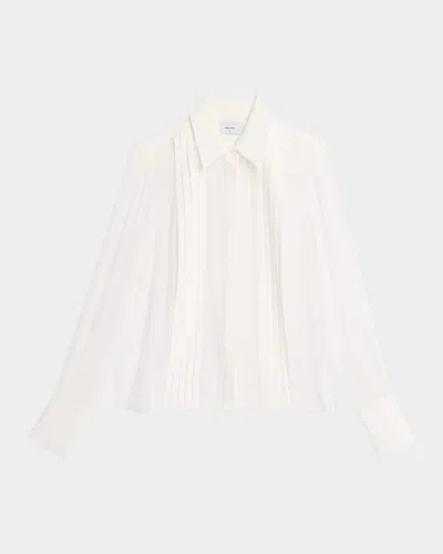 Sans Faff Meghan Panelled Silk Blouse In White