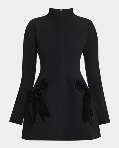 Sans Faff Noir Long-sleeve Mini Dress In Black