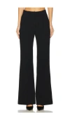 Sans Faff Pin Tuck Palazzo Pant In Black