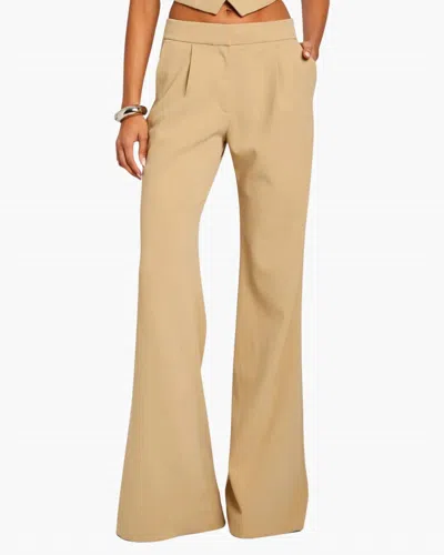 Sans Faff Pin Tuck Palazzo Pants In Camel In Yellow