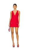 Sans Faff Plunge Playsuit In Red