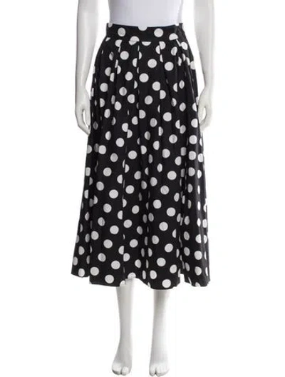 Pre-owned Sans Faff Polka Dot Print Long Skirt In Black