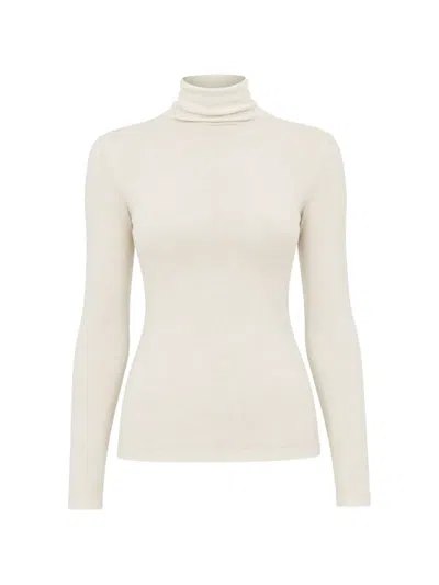 Sans Faff Roll-neck Long-sleeve T-shirt In Neutral