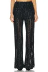 Sans Faff Striped Sequin Trousers In Black