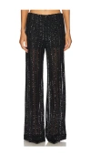Sans Faff Striped Sequin Trousers In Black