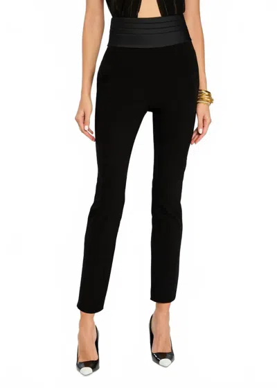Sans Faff Women's Tuxedo Cigarette Pant In Black