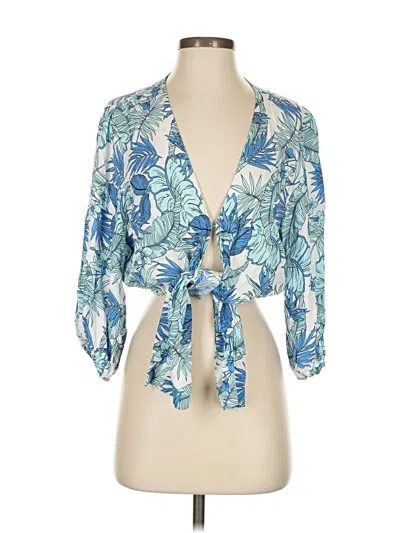 Pre-owned Sans Souci 3/4 Sleeve Blouse In Blue