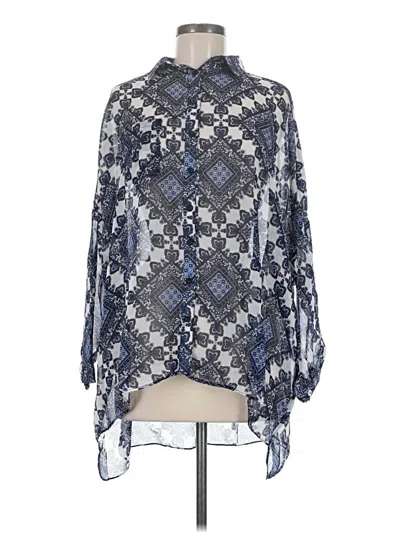 Pre-owned Sans Souci 3/4 Sleeve Blouse In Blue