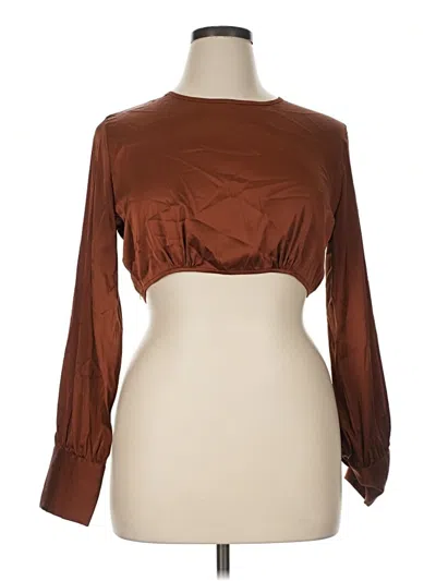 Pre-owned Sans Souci 3/4 Sleeve Blouse In Brown