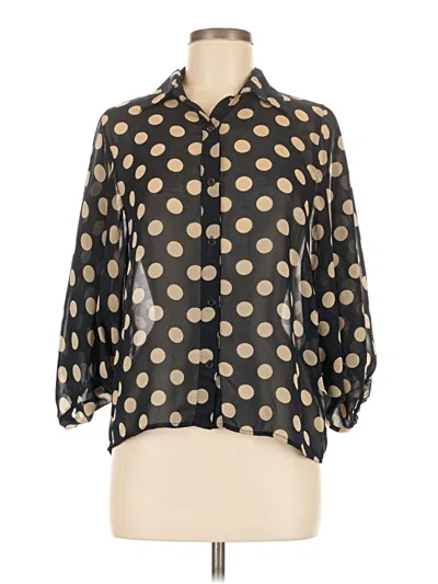 Pre-owned Sans Souci 3/4 Sleeve Blouse In Gold