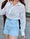 Sans Souci Contesa Lace Blouse In White In White