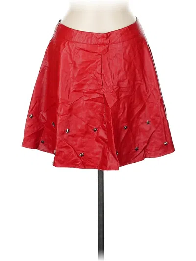 Pre-owned Sans Souci Faux Leather Skirt In Red