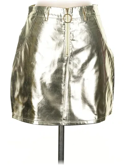 Pre-owned Sans Souci Faux Leather Skirt In Silver