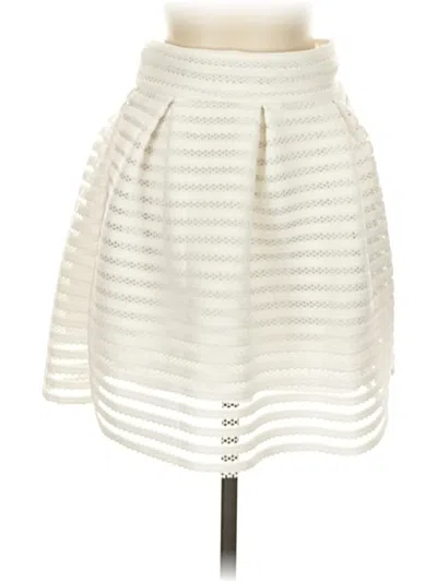 Pre-owned Sans Souci Formal Skirt In White
