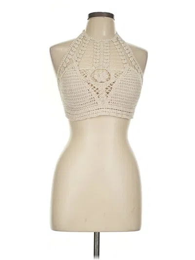 Pre-owned Sans Souci Halter Top Ivory Halter Neckline Tops