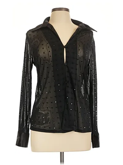 Pre-owned Sans Souci Long Sleeve Blouse In Black