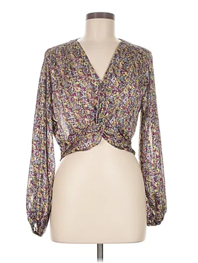 Pre-owned Sans Souci Long Sleeve Blouse In Purple