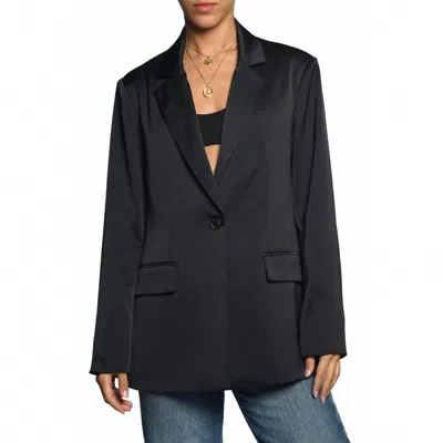 Sans Souci Satin Blazer In Black In Multi