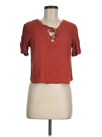 Pre-owned Sans Souci Short Sleeve Blouse In Red