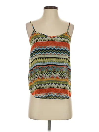 Pre-owned Sans Souci Sleeveless Top Orange Halter Neckline Tops