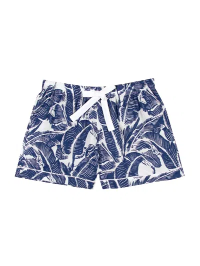Sant And Abel Women's Martinique Banana Leaf Boxer Shorts In Blue