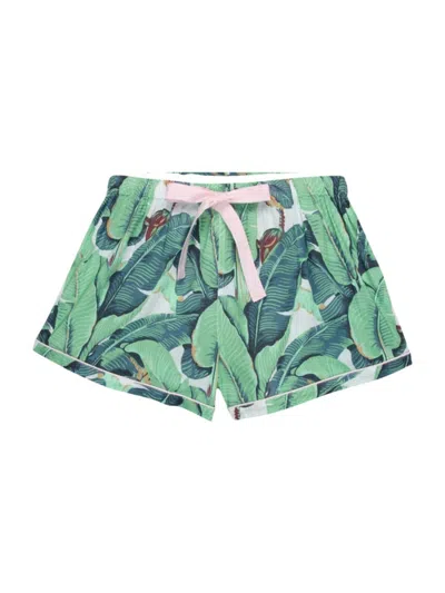 Sant And Abel Women's Martinique Banana Leaf Boxer Shorts In Green