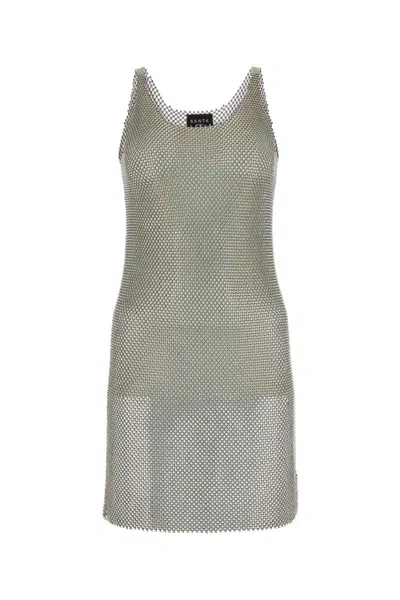Santa Dove Grey Mesh Mini Dress