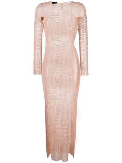Santa Brand Rhinestones Embellished Long Dress In Blue