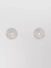 Santa Circular Studs Adorned With Crystals In Cream