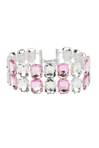 Santa Brands Crystal Choker Mix Pink&clear In White