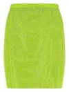 Santa Rhinestone Embellished High-waisted Netted Skirt In Green