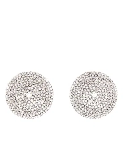 Santa Crystal-embellished Nipples Cover In Silver